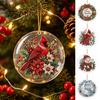 Holiday Home Decor Supplies Christmas Acrylic Hanging Ornament, Double Side Printed Santa Pendant for Tree Window, Festive Office Ornaments
