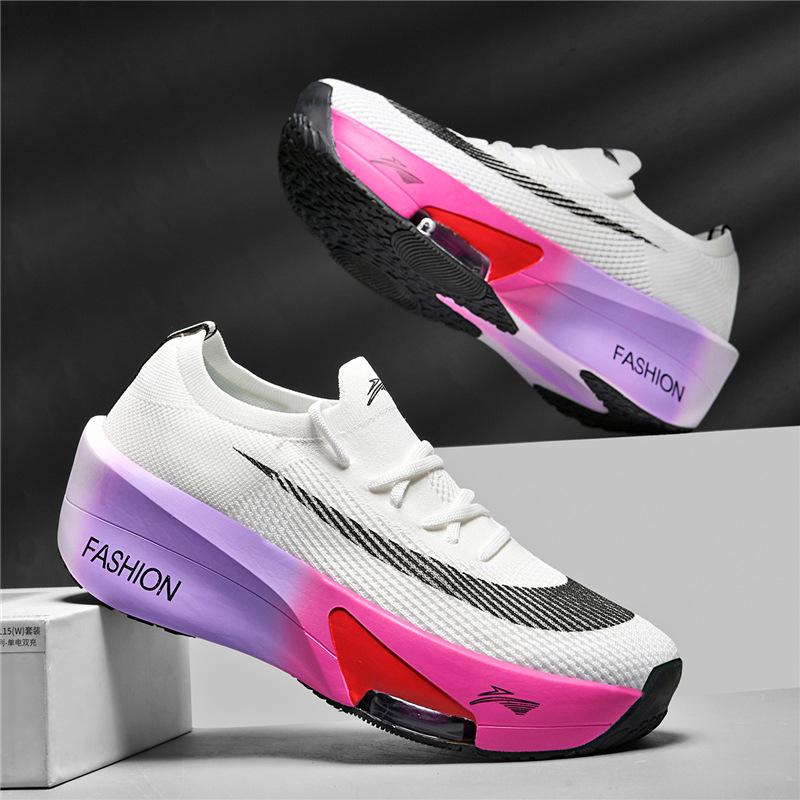 

Кроссовки с воздушной подушкой для бега мужские и женские гоночные кроссовки с карбоновой пластиной легкие дышащие детские сетчатые кроссовки 45