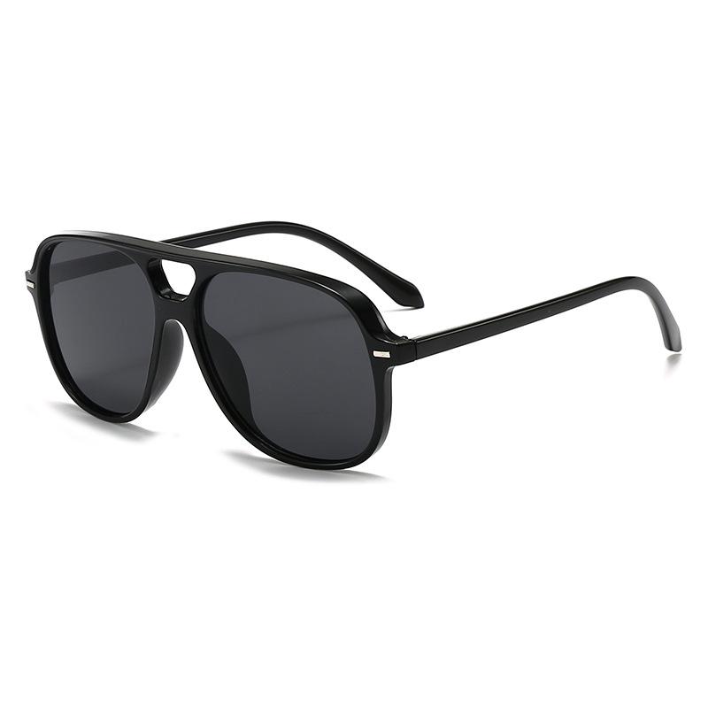 European & American Stylish Unisex Double Bridge Sunglasses - Trendy, Versatile, Large Frame for Outdoor Sun Protection