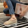 Women's fashion flat bottom inner height increase mesh yarn breathable casual single shoes support platform one piece