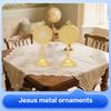 1pc Catholic Christian Communion Statue Gold Jesus Hominum Salvator Home Office Table Decoration Cross Figurine Religion Gift