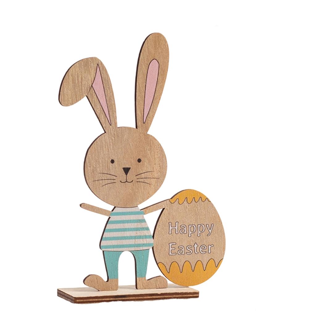 Easter Bunny 3D Figurine Painted Desktop Decoration