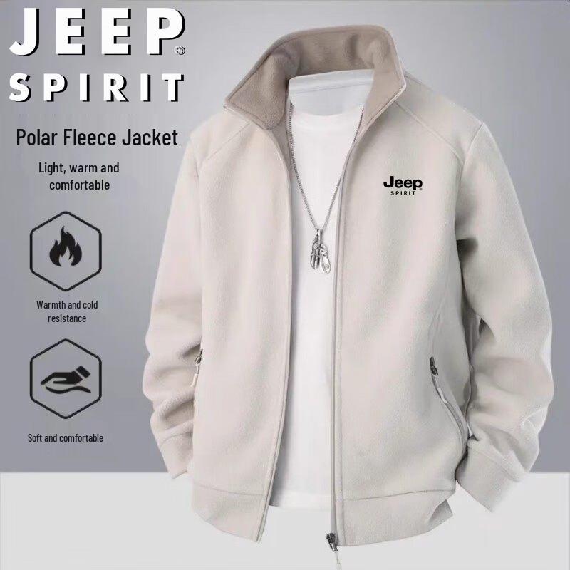 JEEP SPIRIT Men s Fleece Stand Collar Jacket 8XL