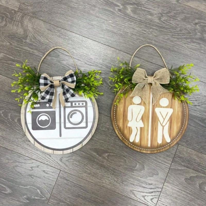 Wooden Toilet Sign, House Decoration Sign, Wall Decoration, Farmhouse Decoration, Bathroom Decoration, Scene Decoration, Home Decoration