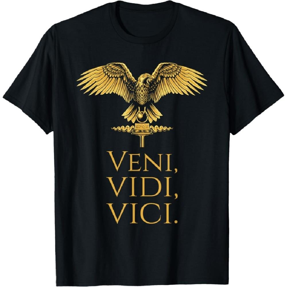 

Ancient Roman Eagle - Julius Caesar Quote - Veni Vidi Vici T-Shirt S