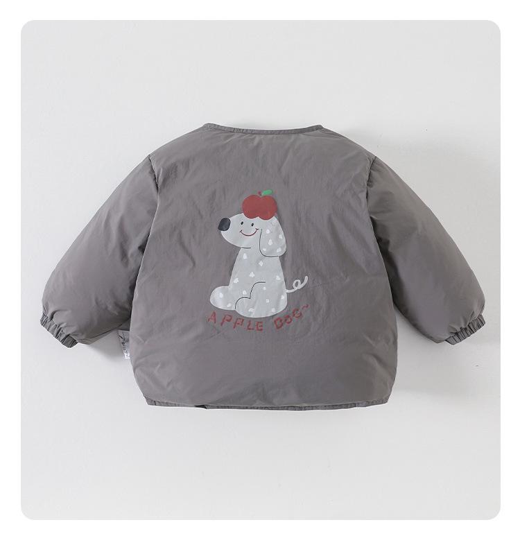 Infant Puppy Print Lightweight Down Jacket for Boys