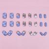 24 Pieces  Dream Purple with Clouds, Rainbow Pattern Nail Art Pieces, Advanced Fresh and Cute Fake Nails, Wearing Nail