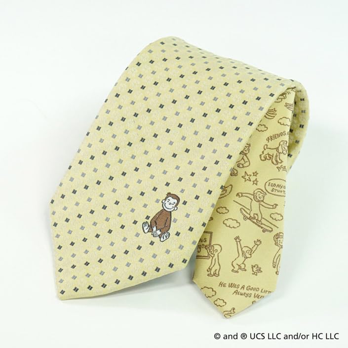 Curious George Character Necktie (One-Point Pattern) UNDW0866 Yellow