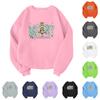 Children's Fashionable Lightweight Long-sleeved Round Neck Pullover With Pockets Printed Pullover
