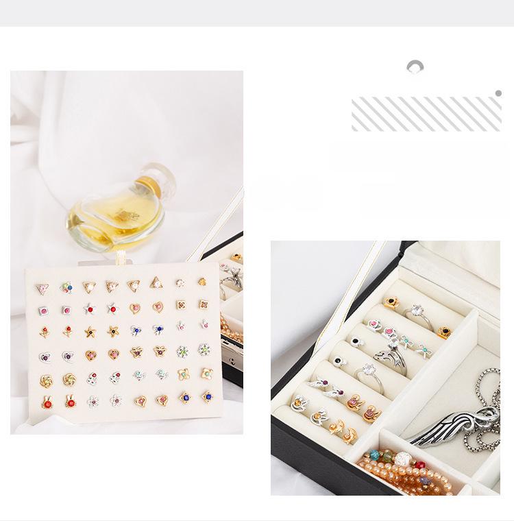 Portable Multifunctional Jewelry Organizer Box for Earrings, Rings, and Necklaces