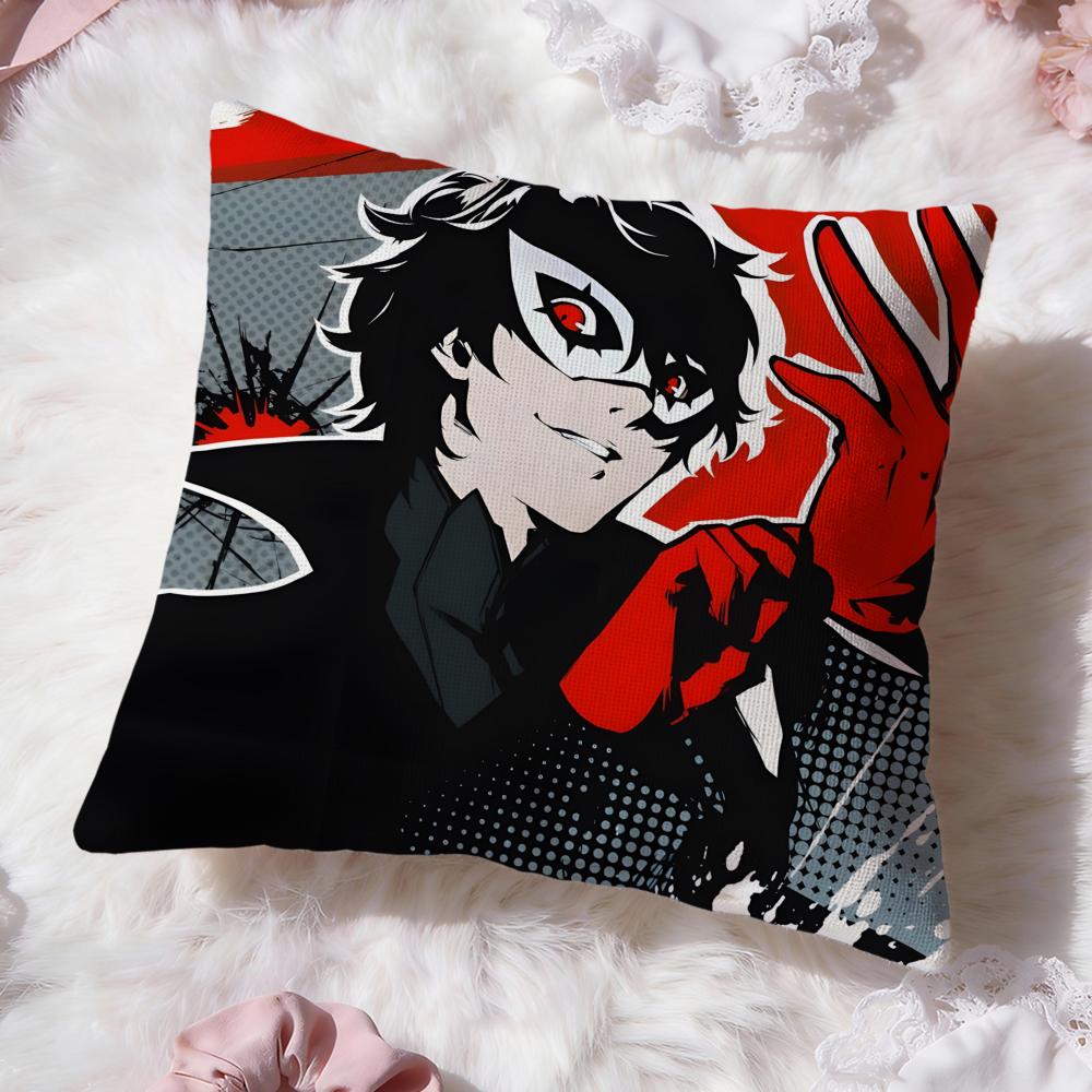 Game p-Persona 5 Cushion Cover Premium Comfort Reversible Pillow Cove -Two In One Design for Any Room & Car Interior