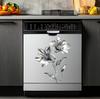 Self-adhesive Waterproof Refrigerator Stickers Silver Grey Flowers Light Luxury for Kitchen Fridge Door