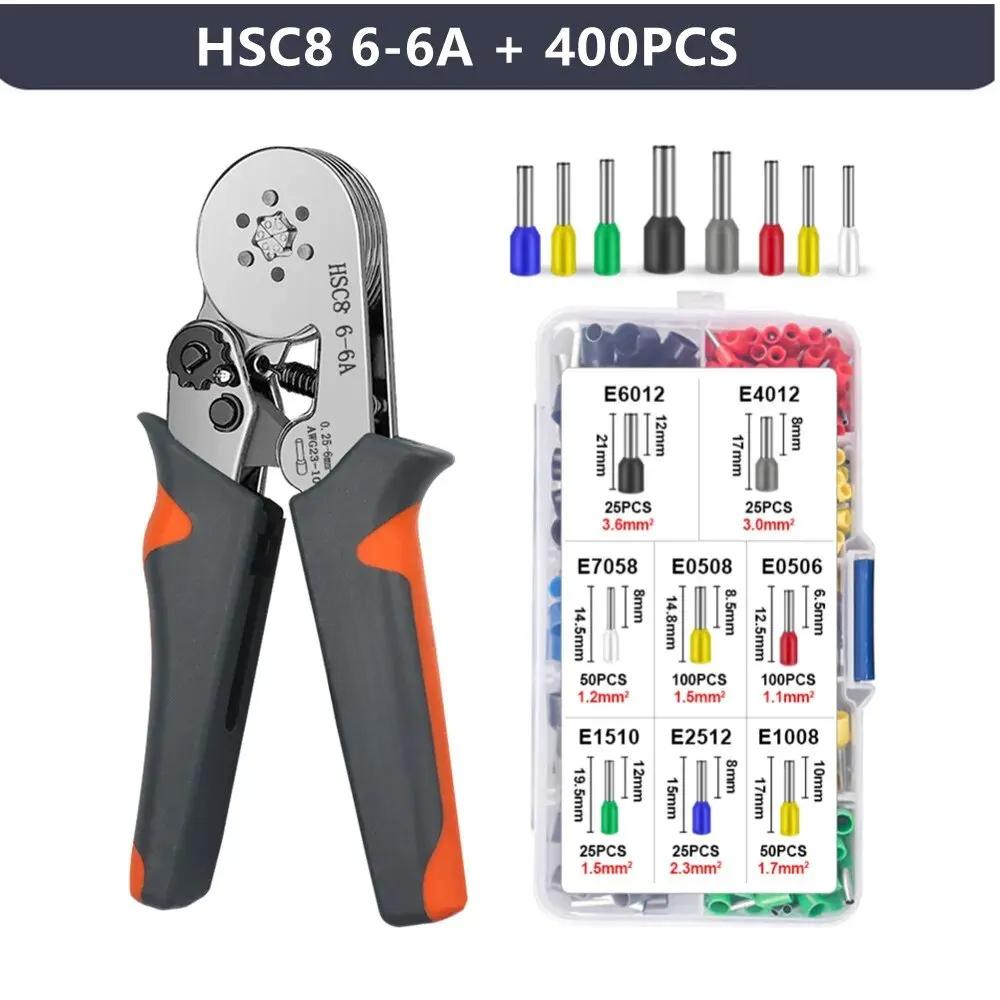 Crimping Tools Mini Electrical Pliers HSC8 6-4/6-6(0.25-10mm²/0.25-6mm²) Wire Connection Ferrule Sleeves Terminal Repair Clamp