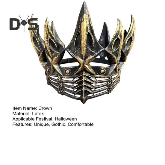 Evil Queen Crown Headband Adult Goth Headpiece for Medieval Halloween Party Masquerade Stage Performance