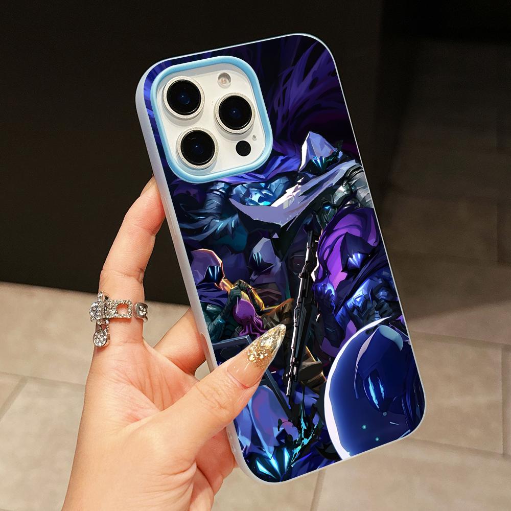 Valo Omen Phone Case for iPhone 17 16 15 14 13 12 11 Air Pro Max Plus Jelly Double layer Light Blue Cover iPhone 15 Plus