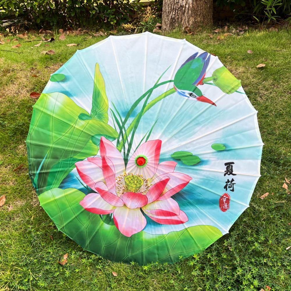 Silk Cloth Umbrella Fan 56cm Cosplay Hanfu Oil Paper Umbrella Dance Performance