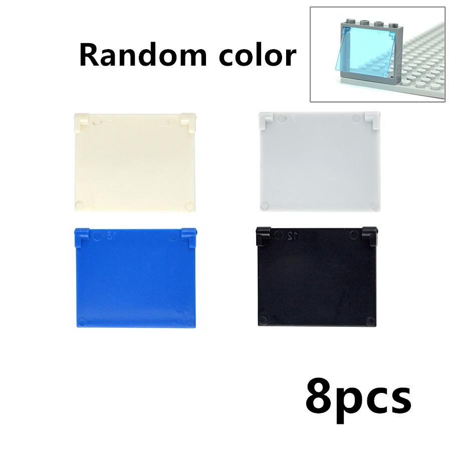 MOC Bricks Door Frame Glass Window 1x4x3 60594 60608 DIY Architecture House Building Blocks Toys Kids Educational Plastic Bricks