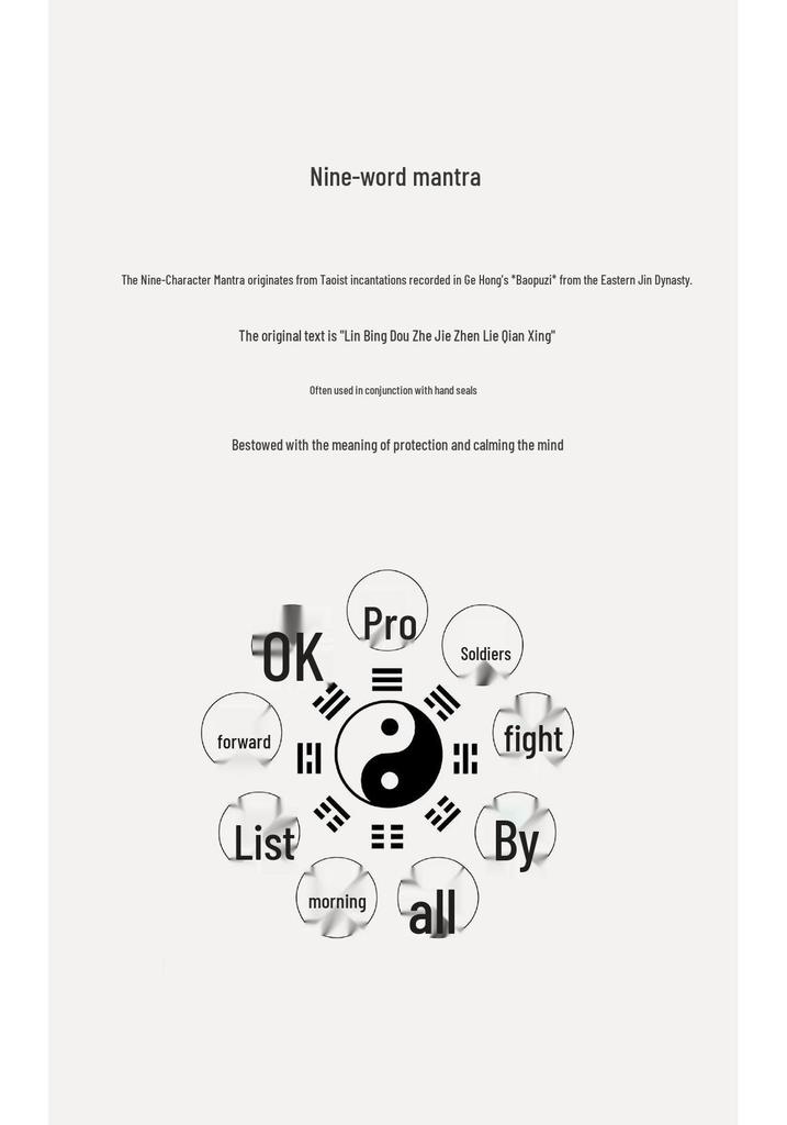 Daoist Creative Pendant Necklace [Nine-Character Mantra] - Retro Chinese Style for Men and Women