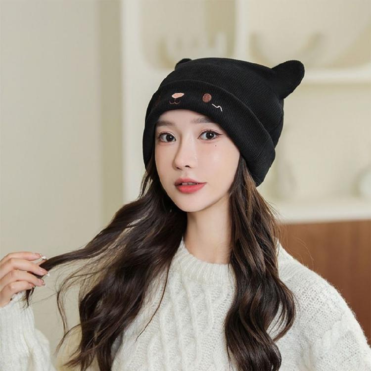 Cute Cat Ears Cute Hats for Womens Knitted Warm Lovely Beanies Cap Birthday Gift