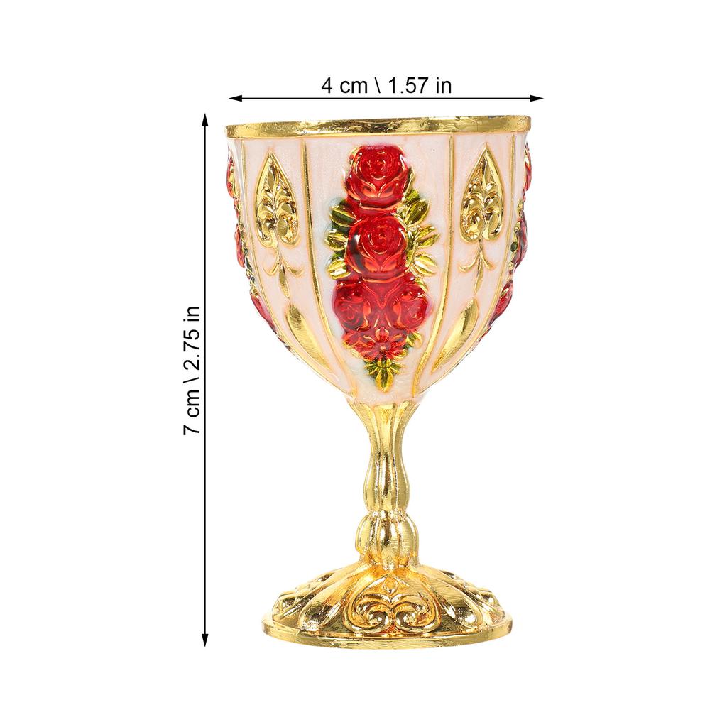 Elegant Retro Liquor Cup Anti-Drop Design Metal Wine Glass for Parties Bright Colored Mini Cup Reusable Drinks Container