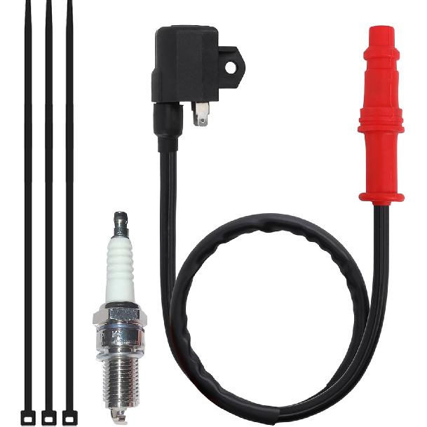 Premium Ignition Coil & Spark Plug Set Compatible With Polaris Ranger 400 500 & Sportsman 400 450 500 HO 4X4 6X6 ATV Models 2004-2013 (OEM Part