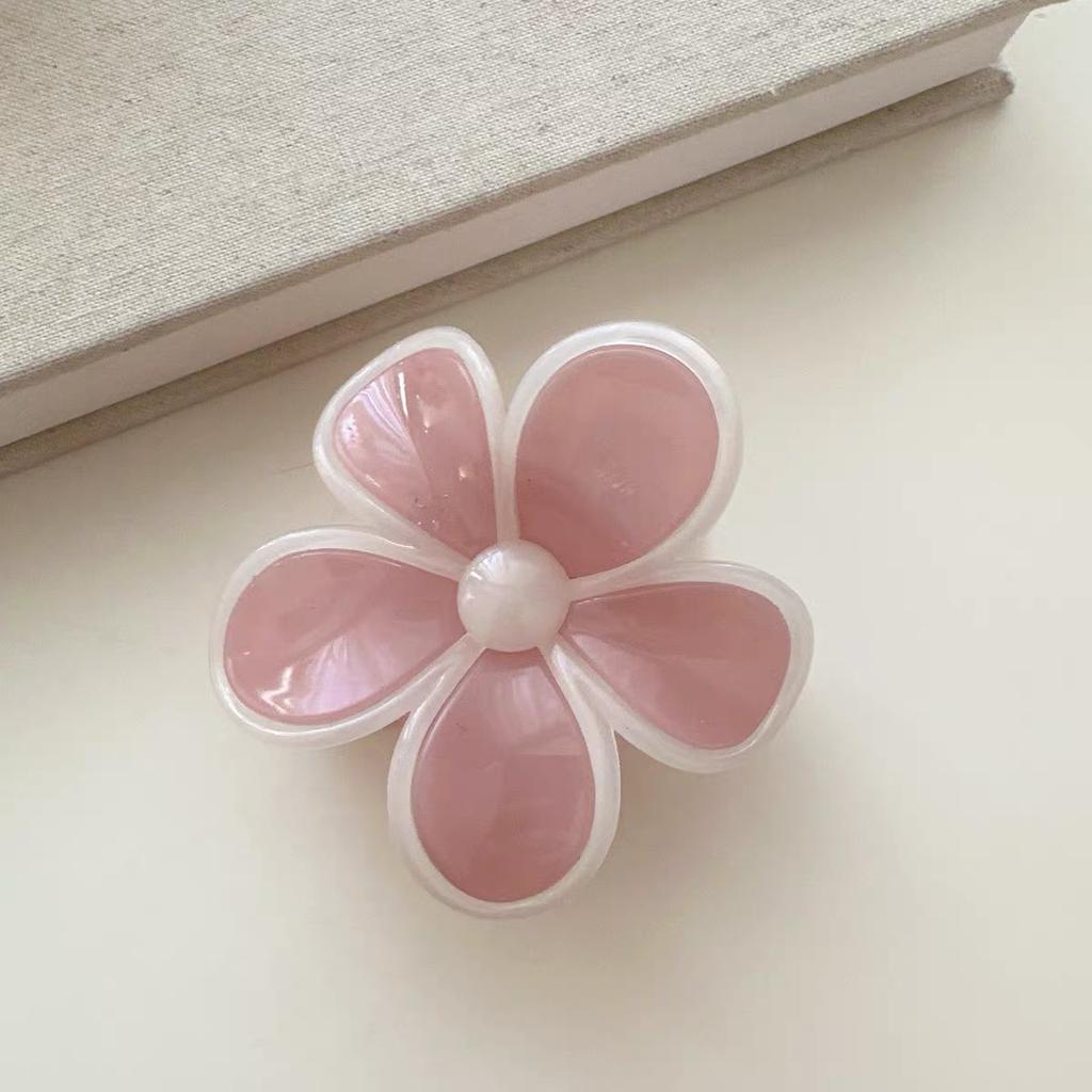 Summer Flower Hair Claw Clips Plastic Egg Flowers Shark Clip Jelly Color Hair Clamps Grab Sweet Women Hair Accessories