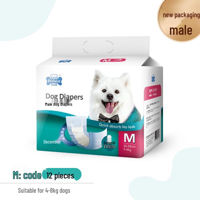 Disposable Male Dog Diapers for Teddy, Bichon Frise, and More - Pet Sanitary Underwear