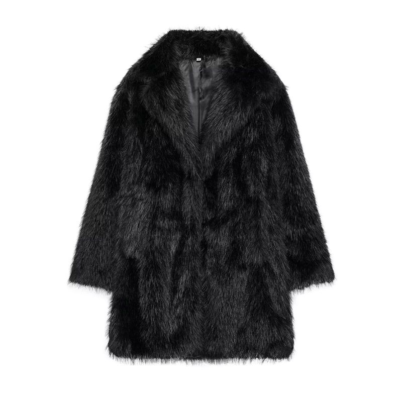 Kaslead New Women Clothes Western Style Fashion Artificial Fur Effect Coat Outerwear 6318242