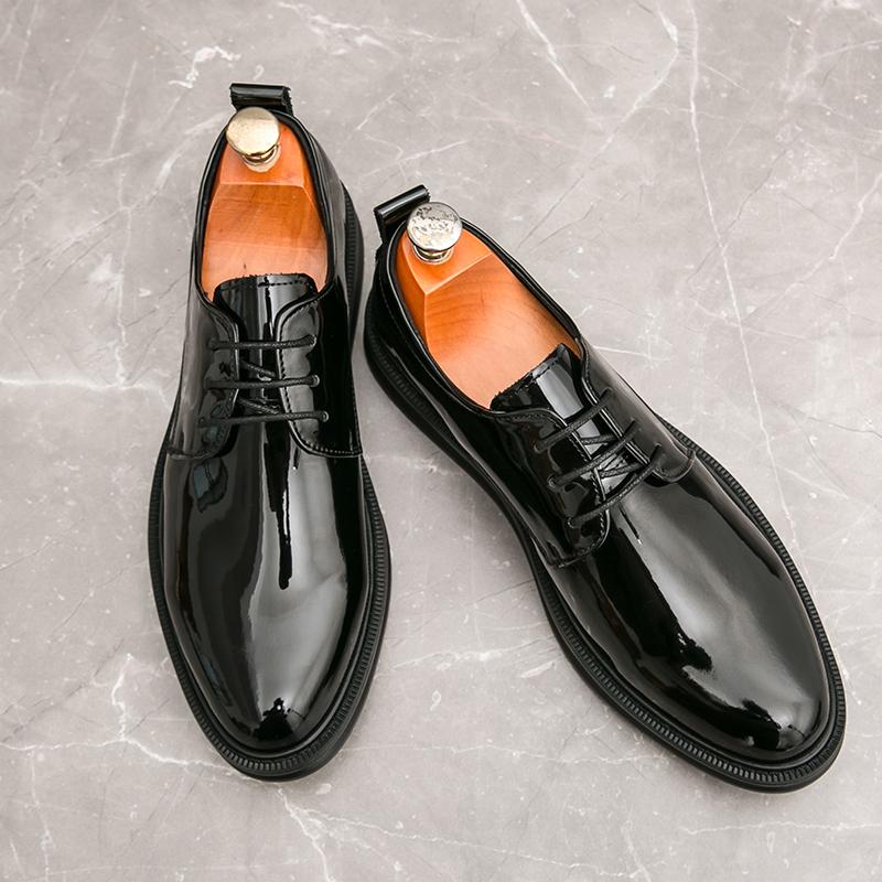 Fashion Classic Retro Comfort Men Artificial Leather Dress Oxfords Shoes Lace Up Office Business Casual Shoes Brand British Style Shoes