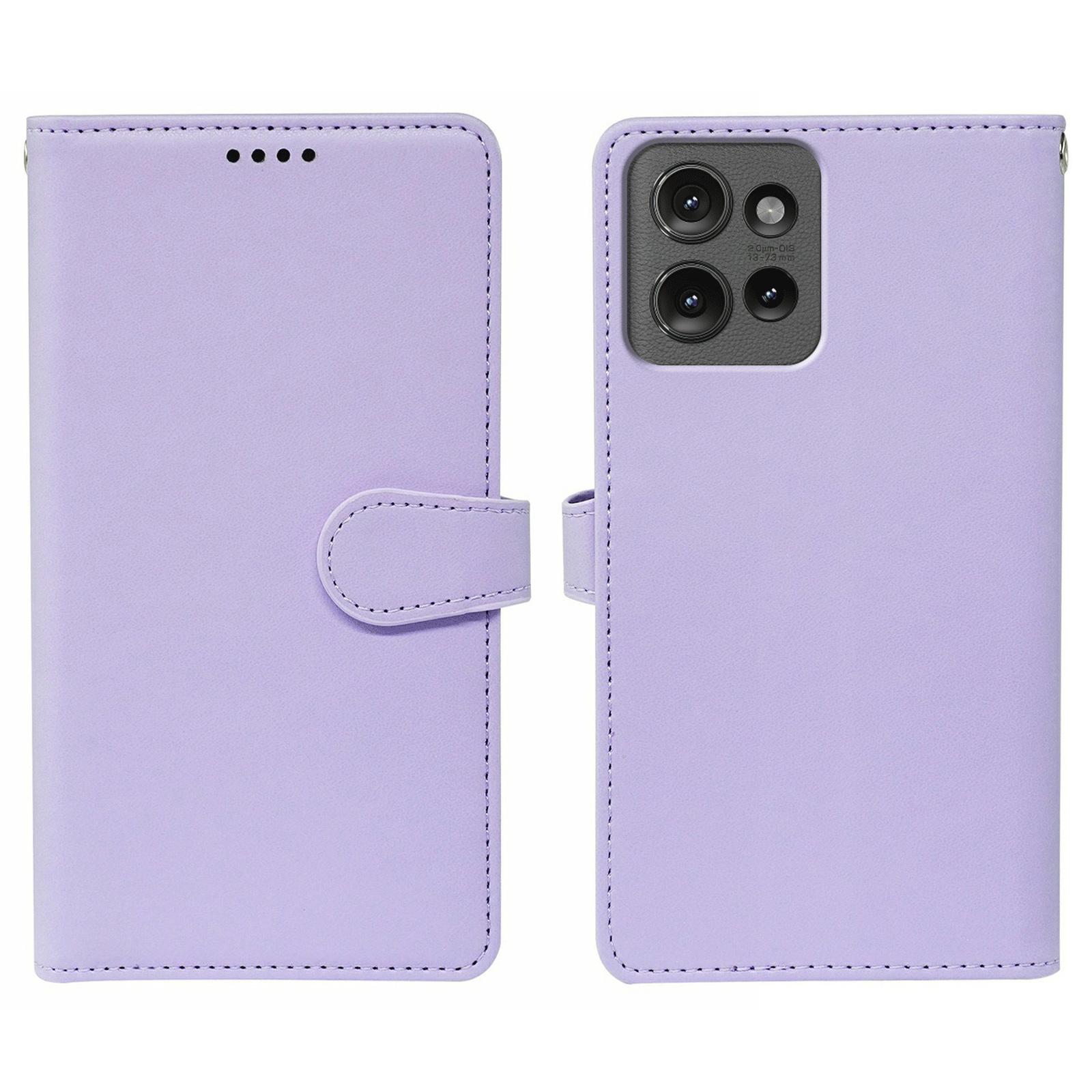 

Phone Case For Motorola Edge 50 Neo 5G/Moto S50 5G/ThinkPhone 25 5G PU Leather Stand Cover with 9 Card Slots Purple
