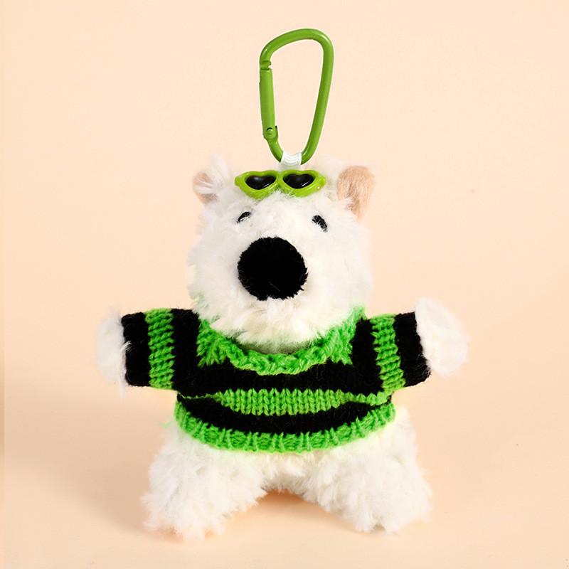 West Highland Terrier Pendant Plush Toy Puppy Car Keychain Dog Doll Accessories