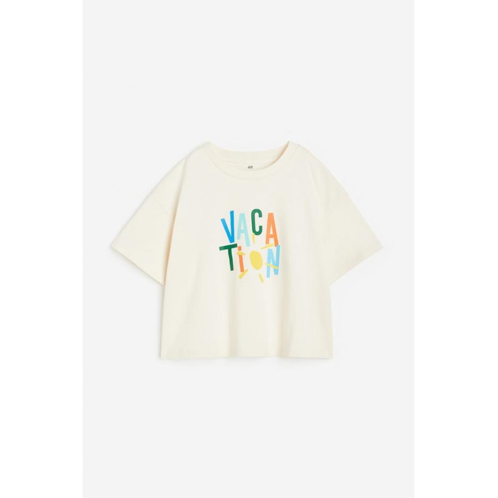 

Футболка с принтом HM Oversized, кремовый отпуск
