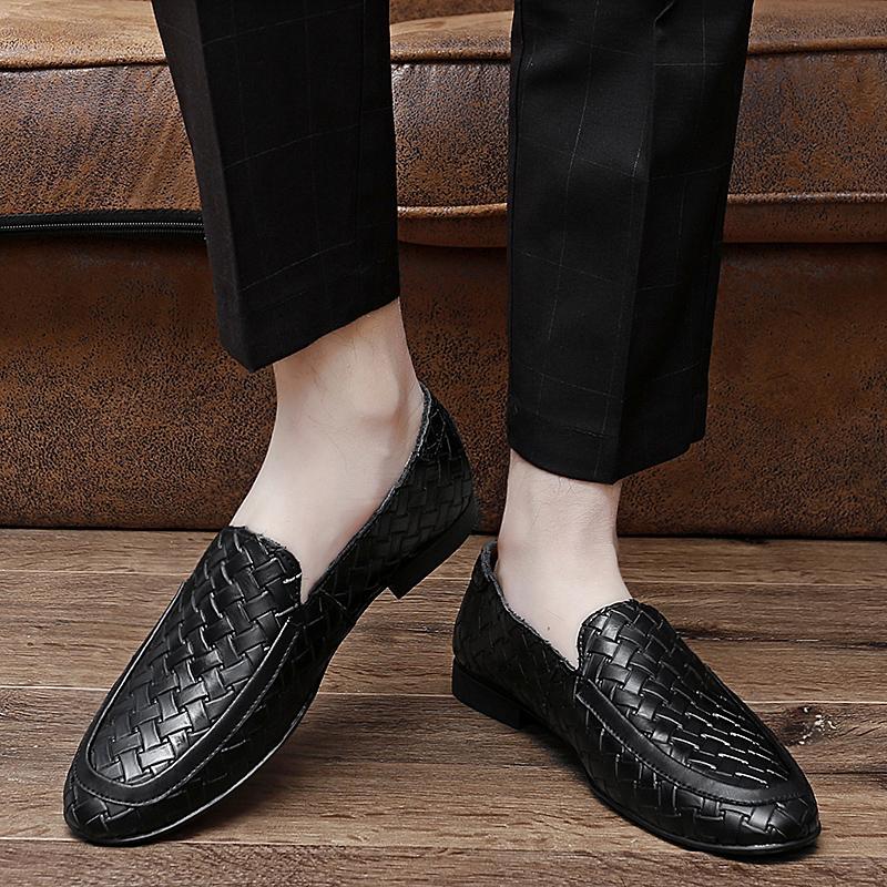 Fashion Luxury Brand Leather Mens Shoes Male Wedding Slip on Loafers Male Comfortable Slip on Moccasins Versatile Male Business Shoes