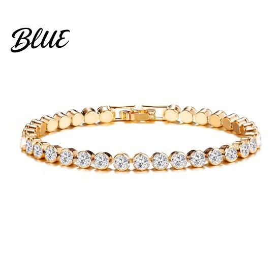 Women Bracelet Bracelet Sparkling Cubic Zirconia Inlaid with Alloy Plating