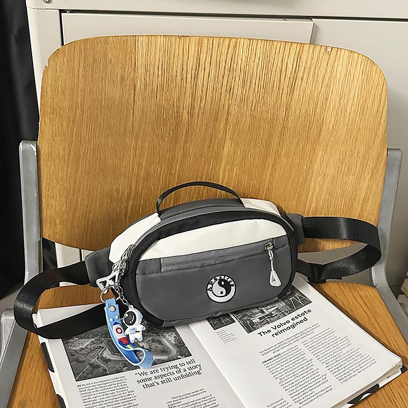 Borsa da petto da donna a colori contrastanti casual da esterno per equitazione a tracolla borsa locomotiva alla moda versatile borsa per cellulare marsupio sportivo da uomo