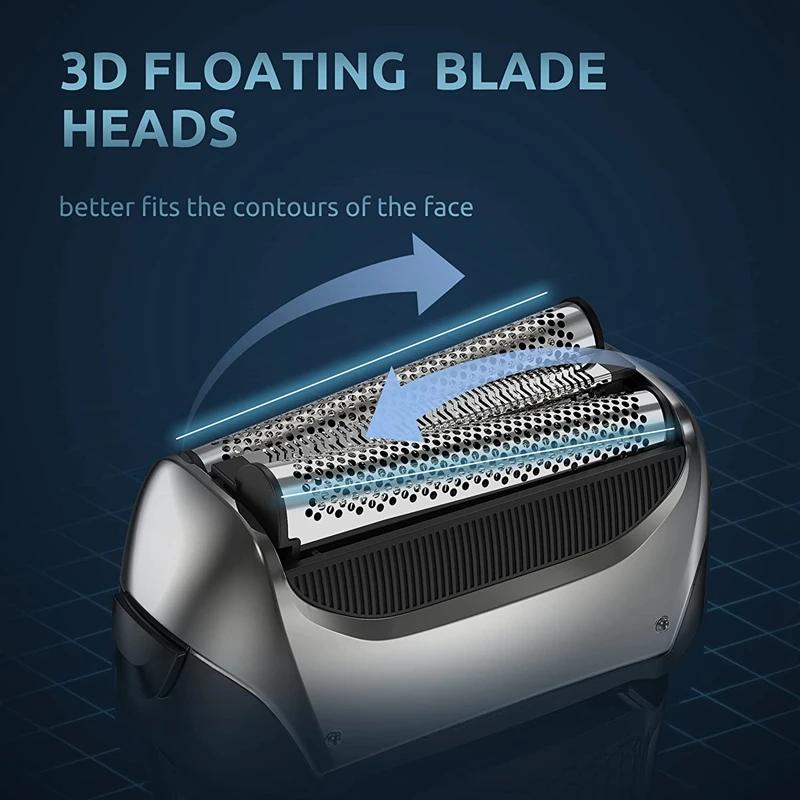 Men's Electric Shaver Facial Beard Wet & Dry Shaver Rechargeable Professional Razor Shaving Machine