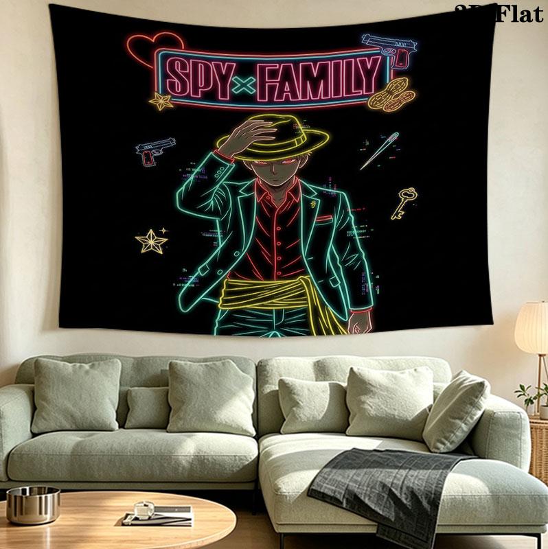 Spy Family Wandteppich Ästhetischer Wandbehang Gedruckter Stoffdecke Dekorative Wandteppiche Für Schlafzimmer Wohnzimmer Heimdekoration