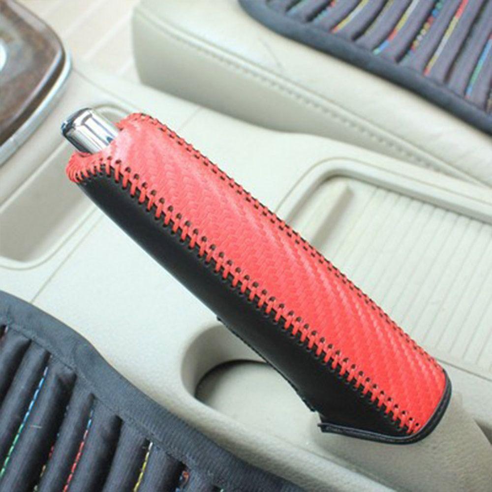 Langlebige PU-Leder Auto-Handbremsabdeckung Anti-Rutsch Einfach zu Installieren Auto-Handbremsmanschette Handbremsgriffabdeckung Auto Zubehör