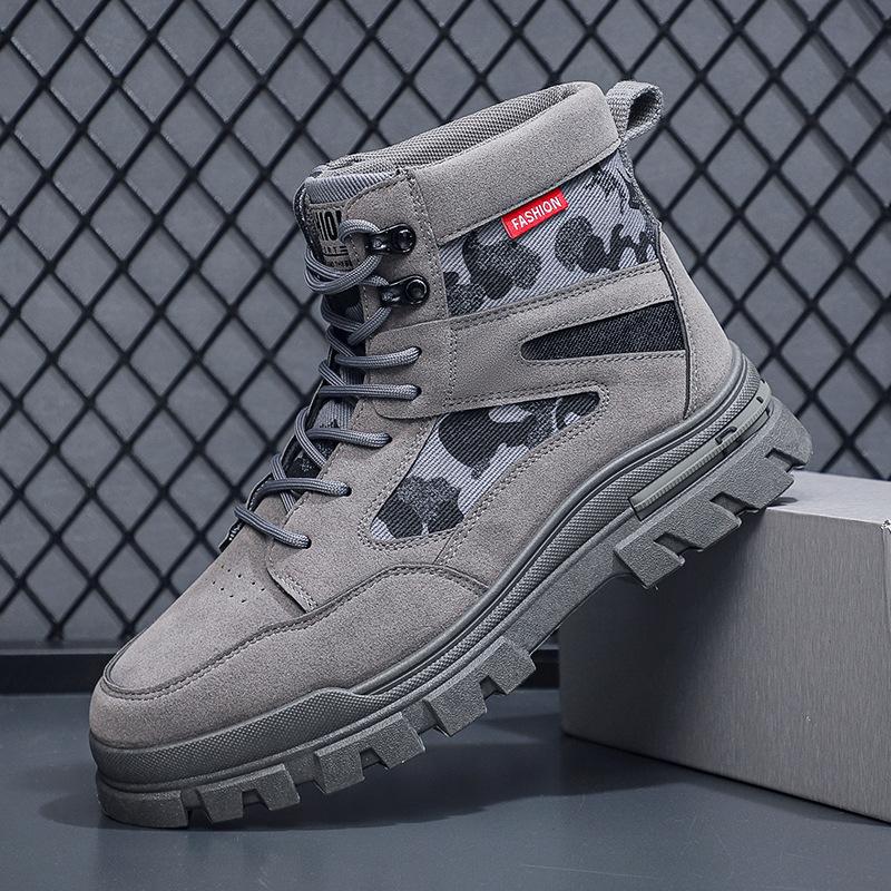 2025 Autumn New British Style Men's Martin Boots Versatile Tooling Boots Men's High-top Platform Trendy Men's Shoes