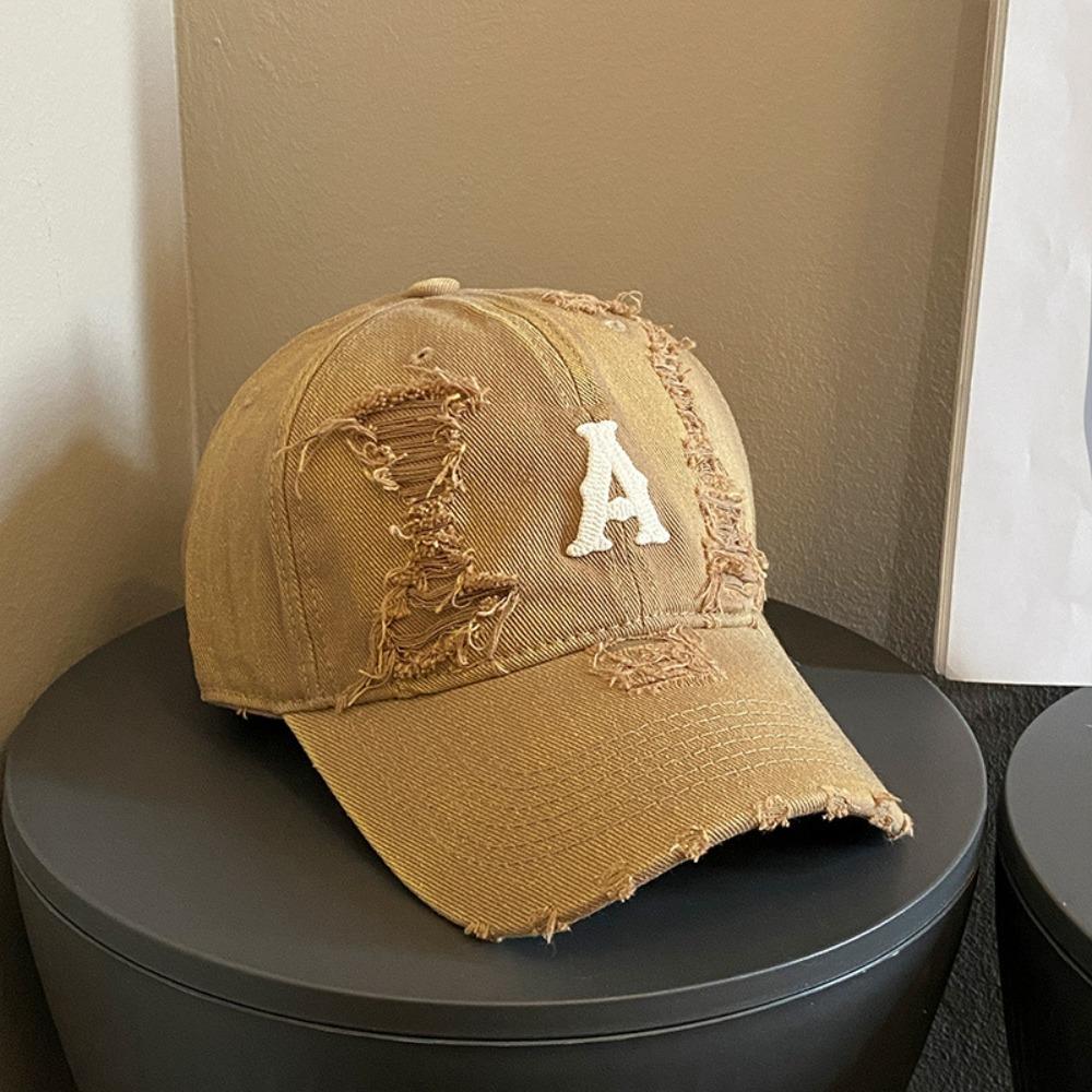 Embroidery Letter Baseball Hat Vintage Snapback Cap Adjustable Holes Peaked Cap  Unisex
