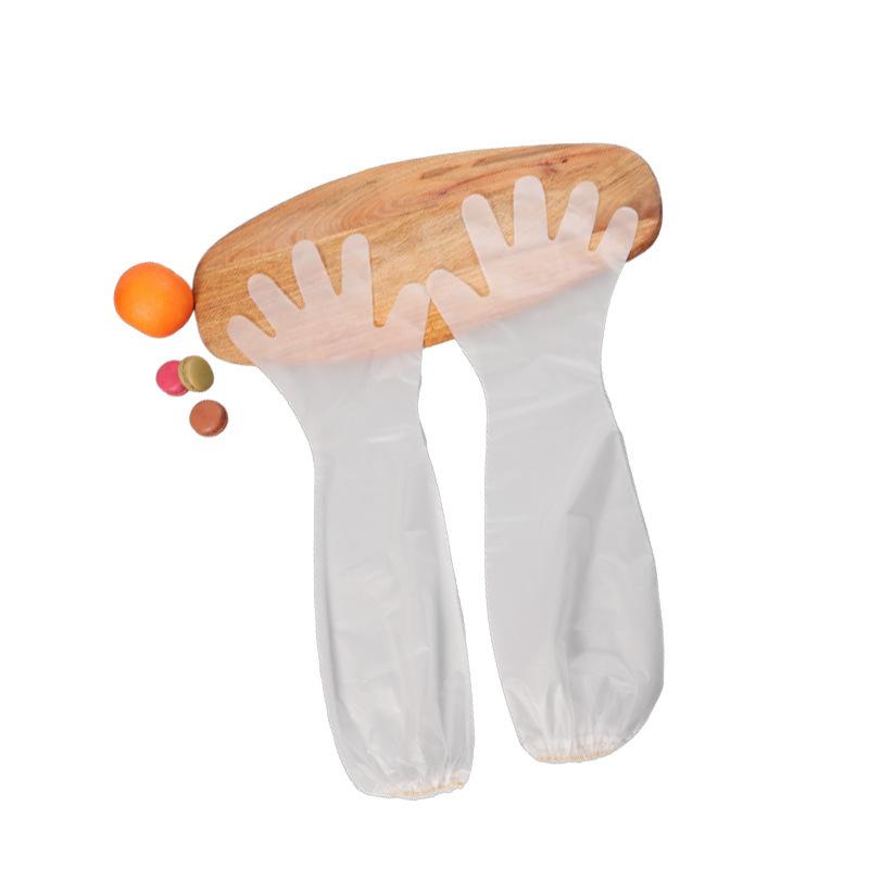 50pcs Household Gloves Disposable Extended Thick Drawstring Waterproof Food - Grade Kitchen Dishwashing Cleaning Long - Arm Gloves