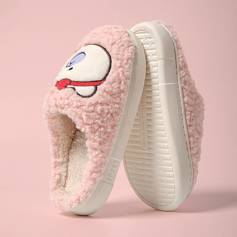 Home slippers confinement shoes non-slip cotton slippers new warm winter cotton shoes wear-resistant women comfortable soft home men