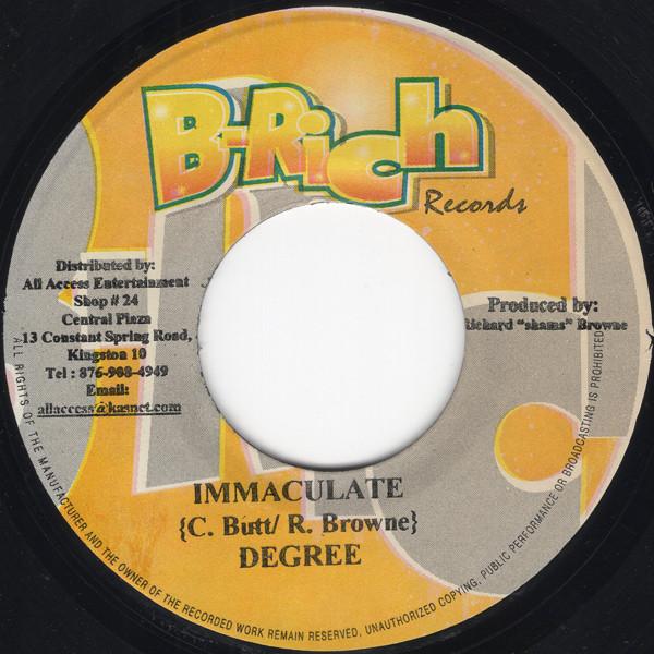 

7inch Record GENERAL DEGREE / CHICO - Immaculate / More Strength NONE B-Rich Records Jamaica Reggae, Ska & Dub Used