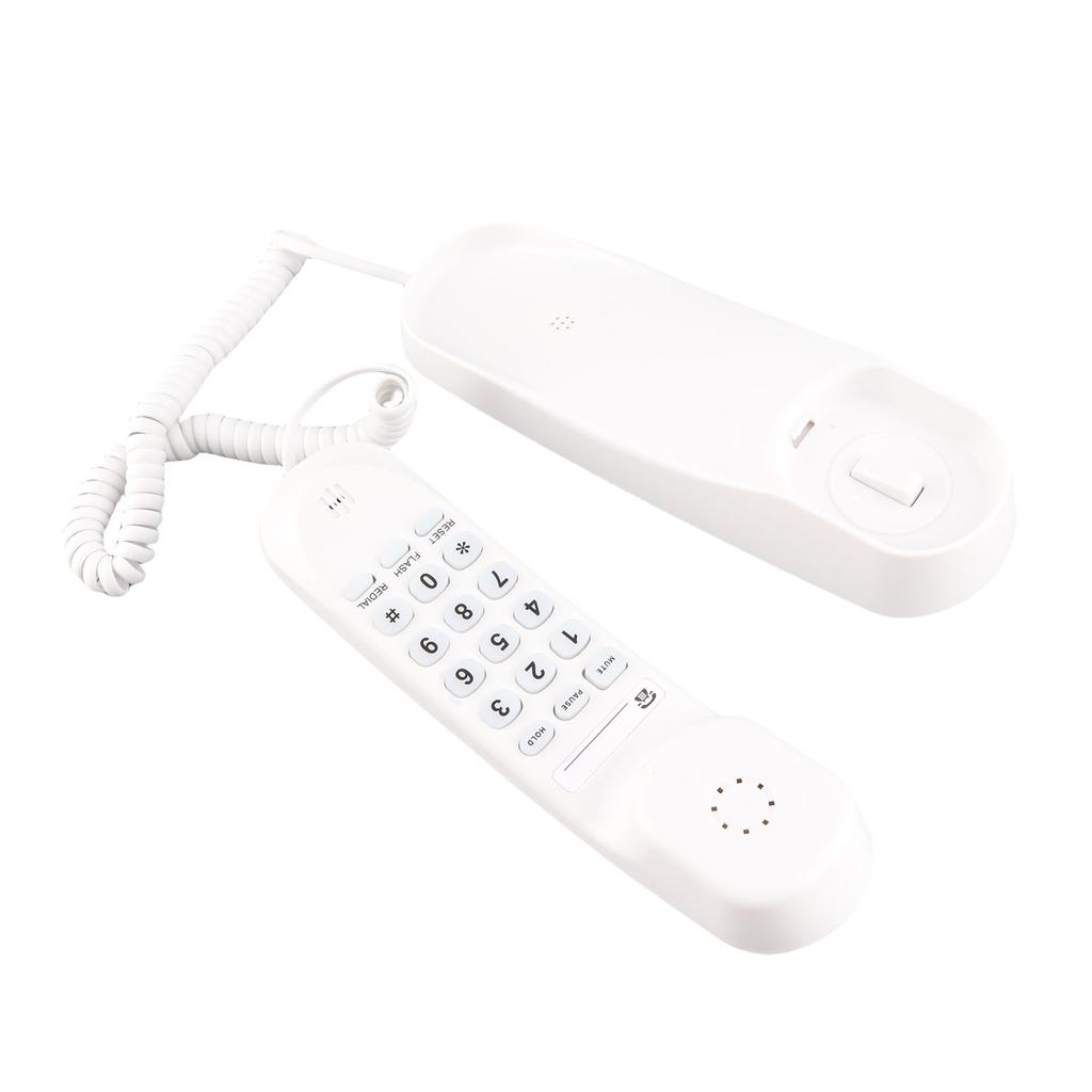 Corded Phone Support Pause Last Number Redial Wall Mountable Landline Telephone with Lighted Keys for Home Office White