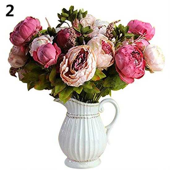 

Искусственный букет пионов для декора. 1 букет 8 цветов светло-розовый