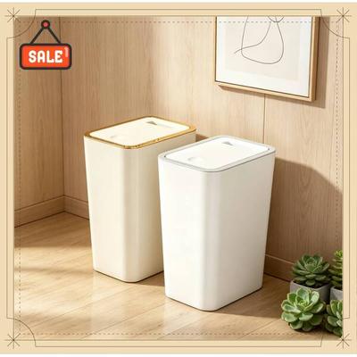 10L Space-Saving Plastic Trash Can Pet Resistant Odor Leak Proof Design Durable Garbage Bin for Home Bathroom Kitchen