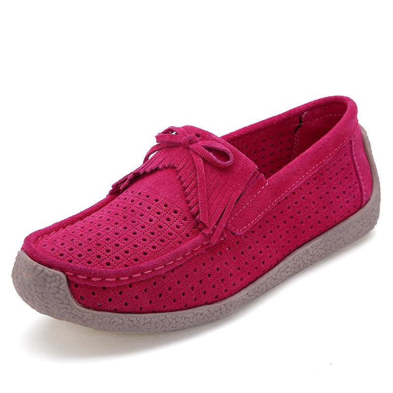 

Leather fringed hollow soft-soled mother sandals non-slip hole shoes women s summer engraved flat-soled maternity shoes 40 рожевий