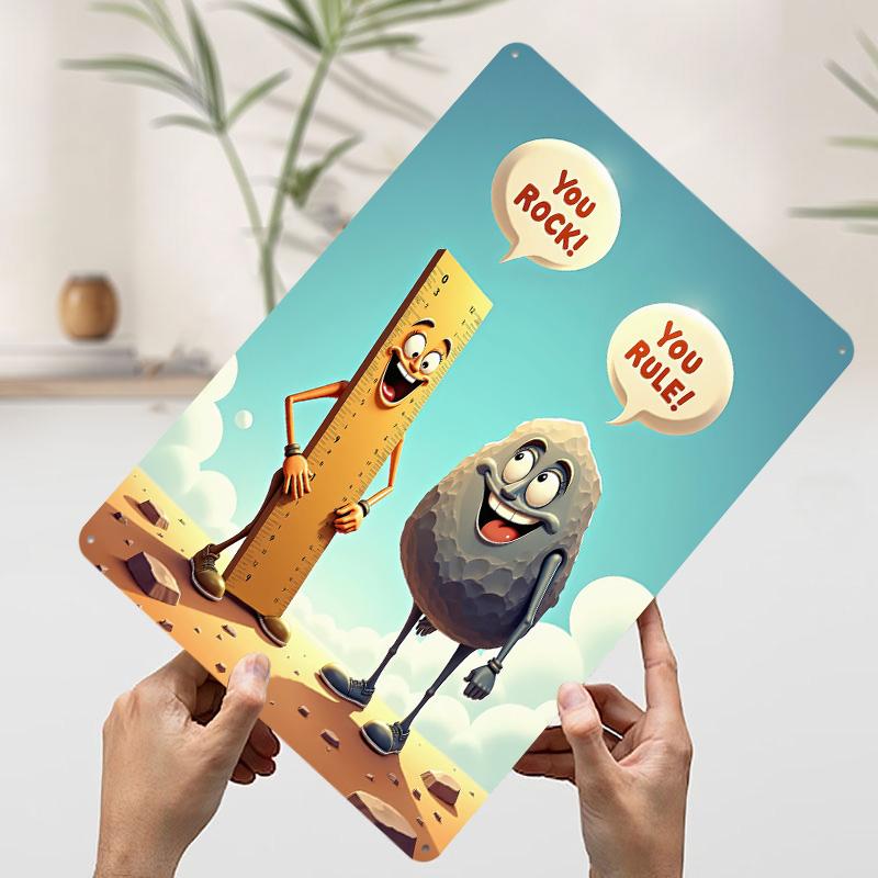 You Rock You Rule Tinplate Poster Customized Wall Art Vintage Retro Metal Signs for Home Decor Living Room Decoration At Home 7.9x11.8In(20x30cm)