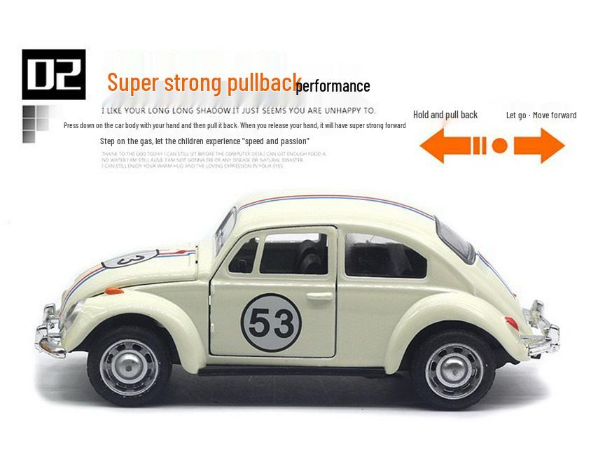 Retro Beetle Classic Alloy Toy Car with Opening Doors