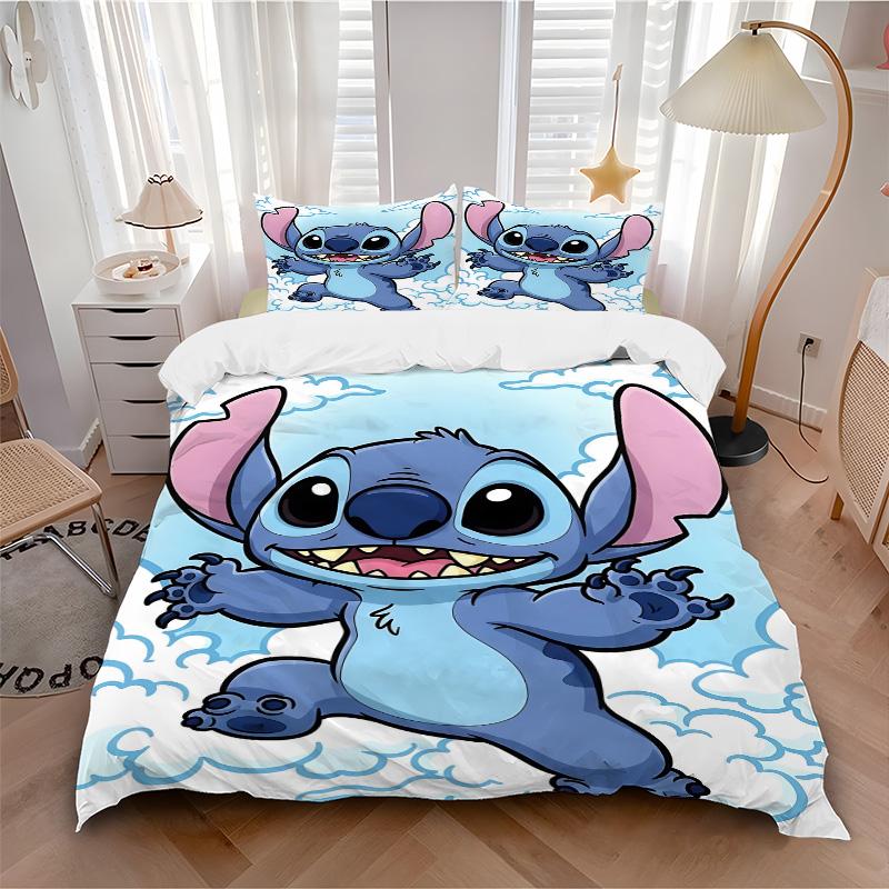 Stitch Clouds Print 3Pcs Bedding Setduvet Cover With 2 Bedropillowcase Home Birthday Gift